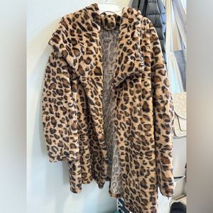 Fun cheetah print fuzzy jacket
